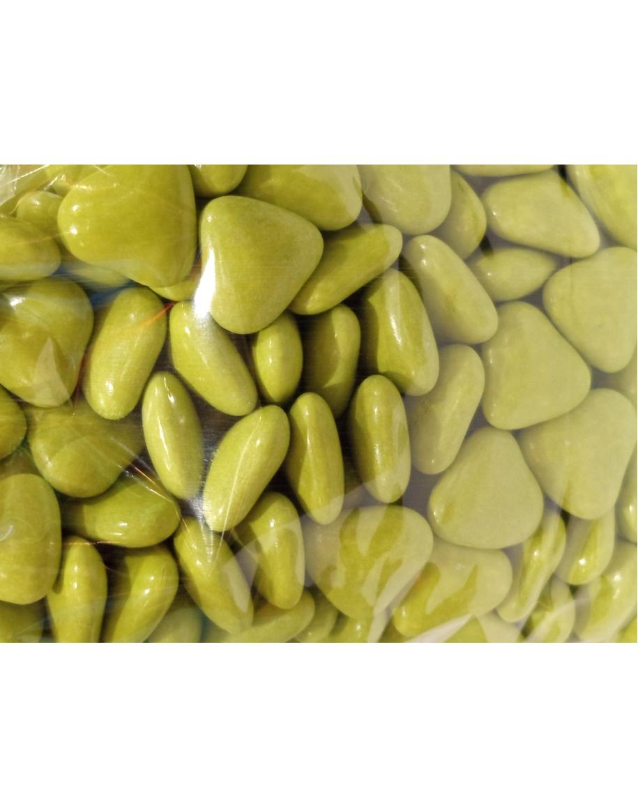 Dragées Minis Coeurs vert anis Chocolat en Vrac