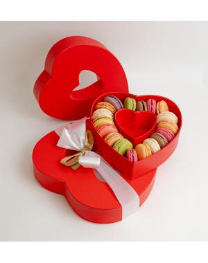 Macaron Boite Coeur 18 Pièces