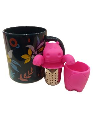 Infuseur à thé Hippopotame rose