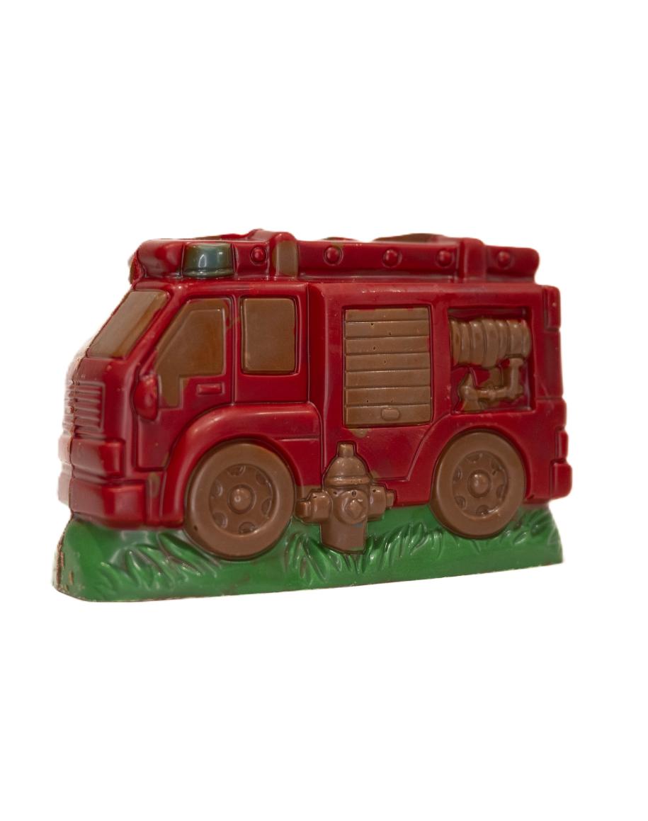 Camion pompier chocolat lait garni