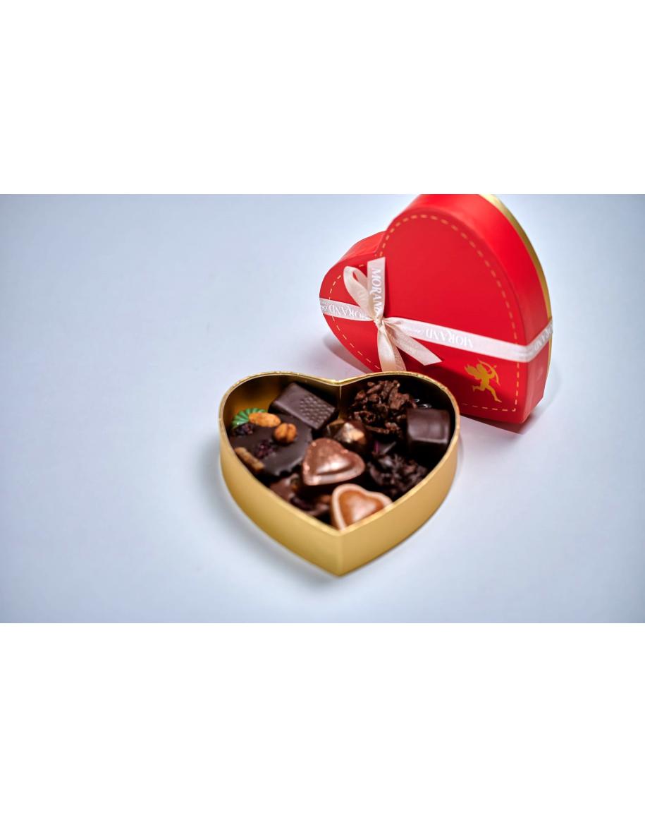 Coeur Rouge et Or Cupidon