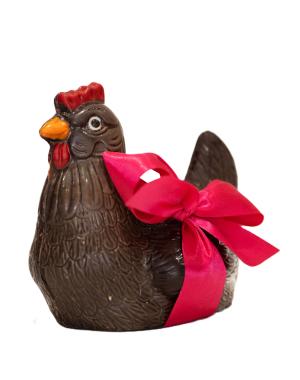 Poule T4 en chocolat noir garni