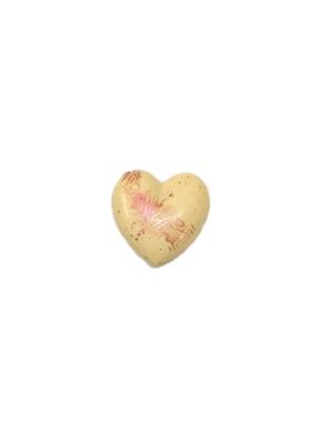 Coeur bonbonnière blanc garni de 4 chocolats