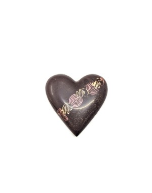 Coeur bonbonnière noir garni de 4 chocolats