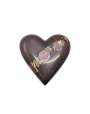 Coeur bonbonnière noir garni de 11 chocolats