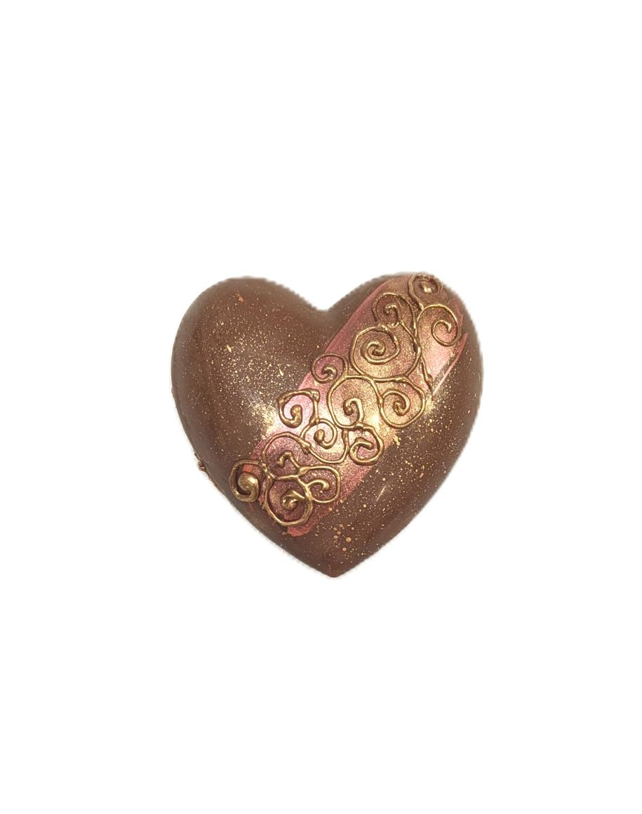 Coeur bonbonnière lait garni de 6 chocolats