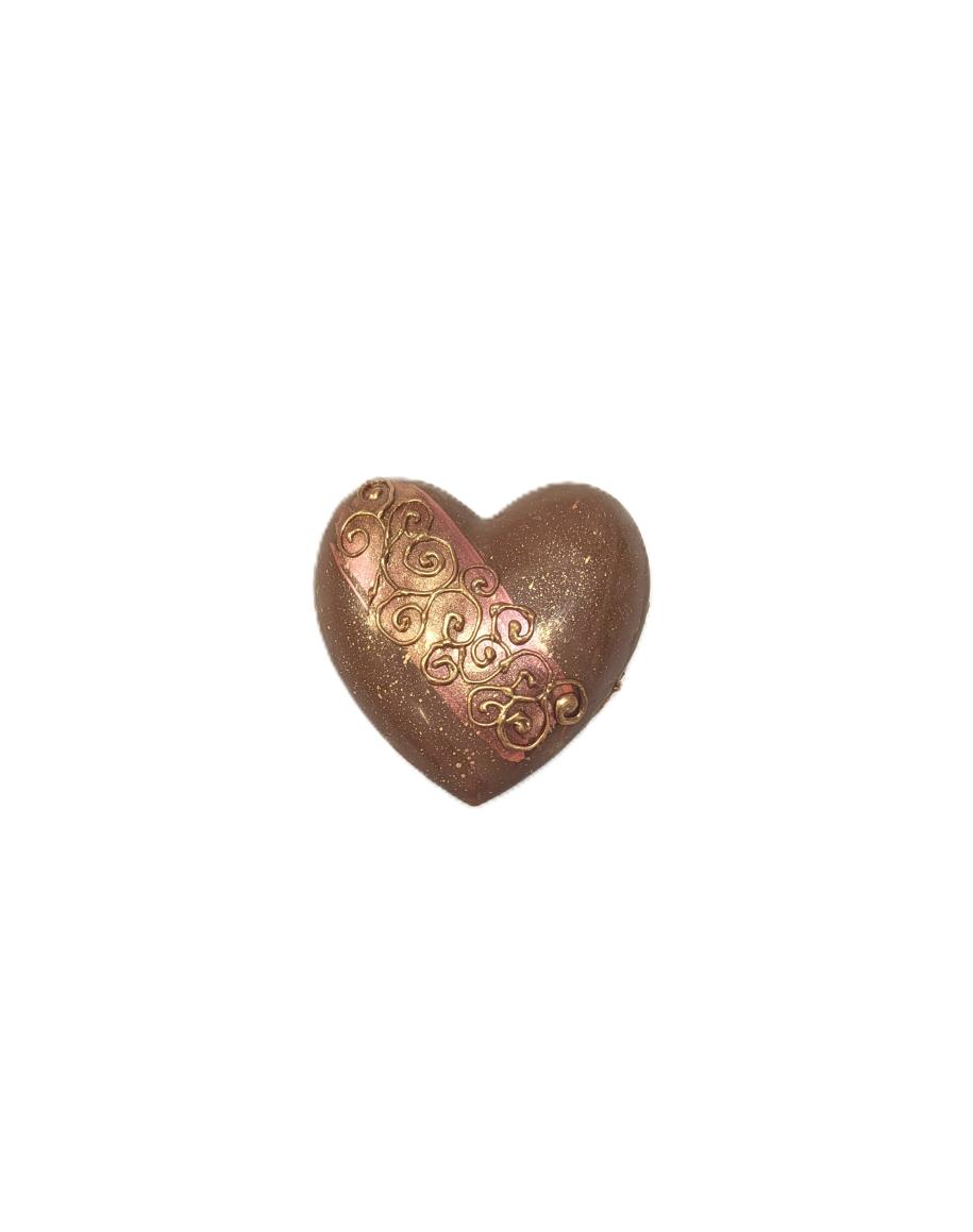 Coeur bonbonnière lait garni de 4 chocolats