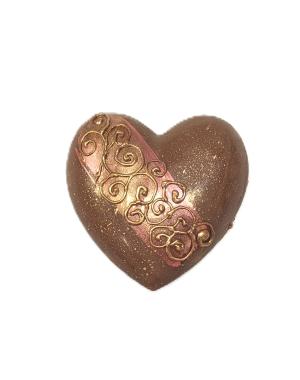 Coeur bonbonnière lait garni de 11 chocolats