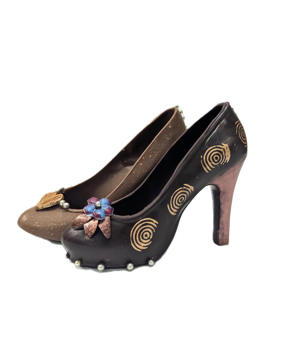 Escarpin en chocolat noir